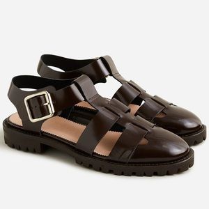 J. Crew Fisherman Lug-Sole Sandals Rich Hickory Size 8